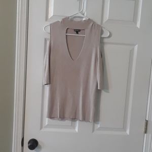 Nude cold shoulder sweater